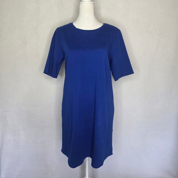 Eileen Fisher Dresses & Skirts - EILEEN FISHER stretch jersey shift t-shirt dress Blue Golf Preppy casual sporty
